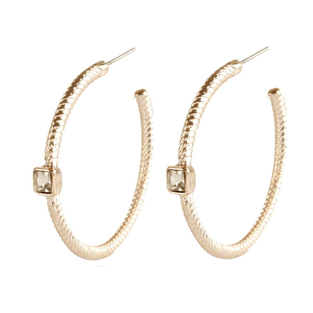 Crystal Cable Hoop Earrings