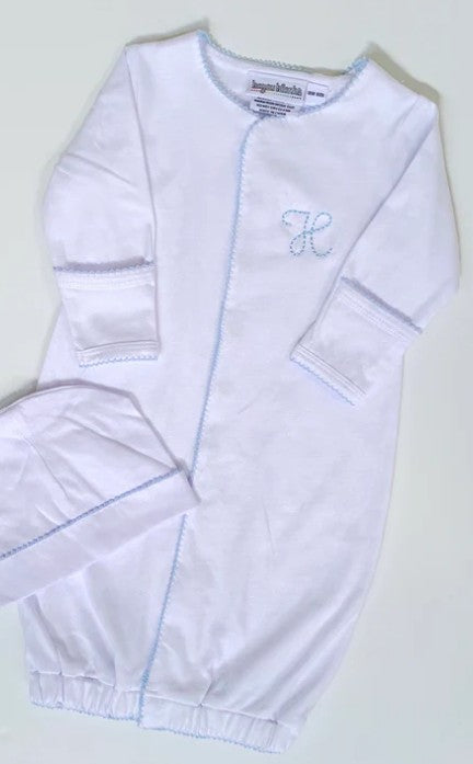 Picot Trim Gown with Hidden Snaps Includes Monogram