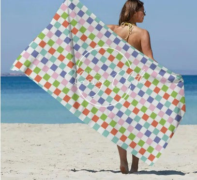 Beach Towel Multicolored Includes Monogram