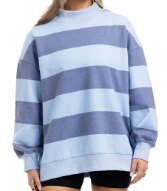 Striped Mock Neck Sweatshirt NM