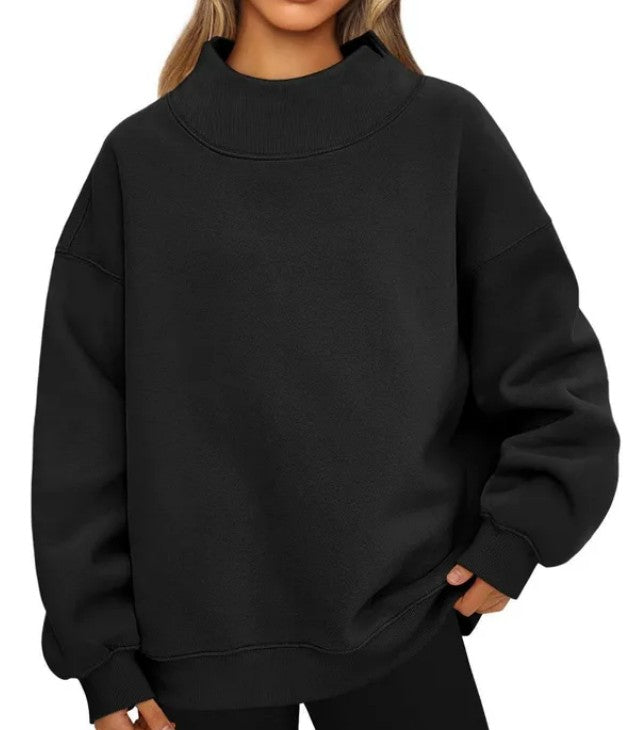 Mock Neck Oversized Sweat Shirt NM
