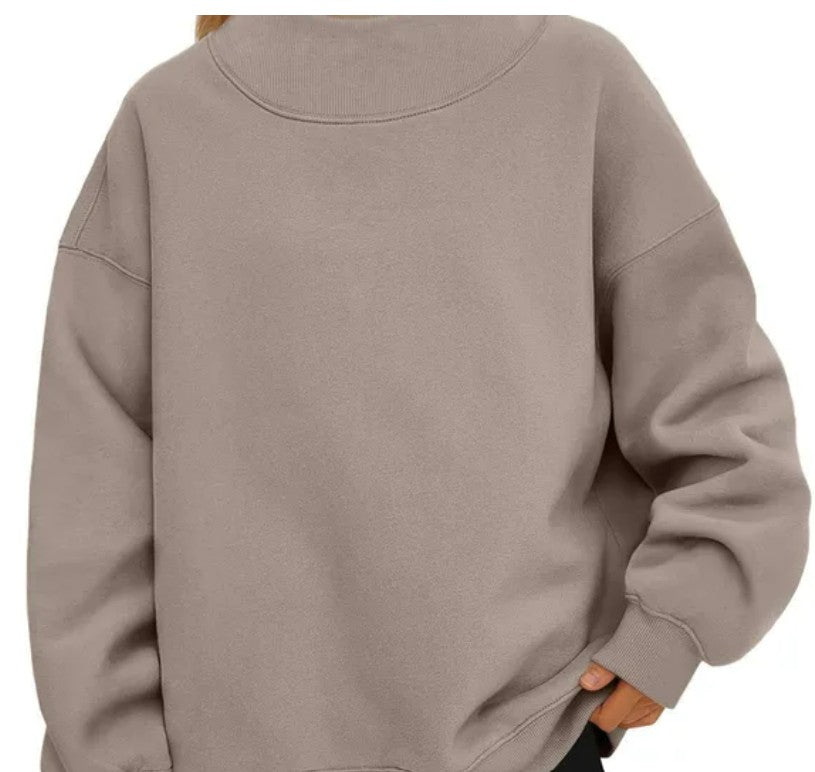 Mock Neck Oversized Sweat Shirt NM