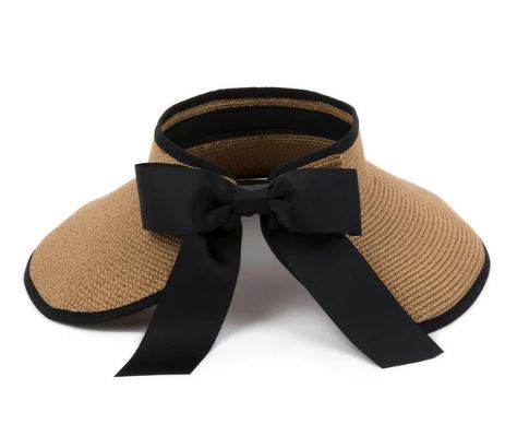Straw Ribbon Sun Visors