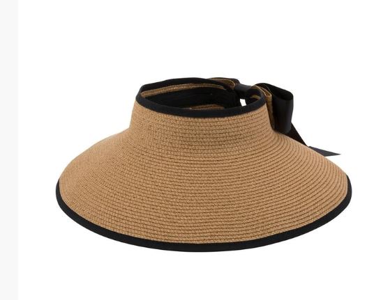 Straw Ribbon Sun Visors