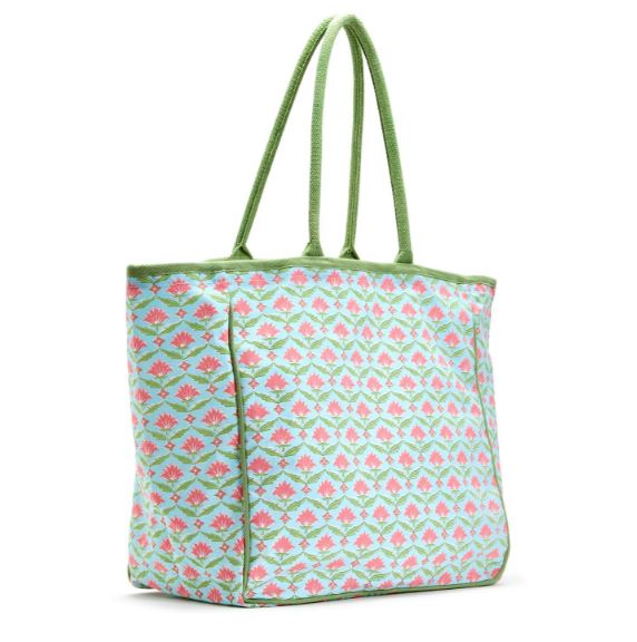 Floral Block Print Tote