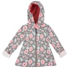 Charcoal Flowers Rain Coat