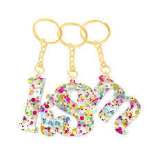 Confetti Pop Initial Keychains