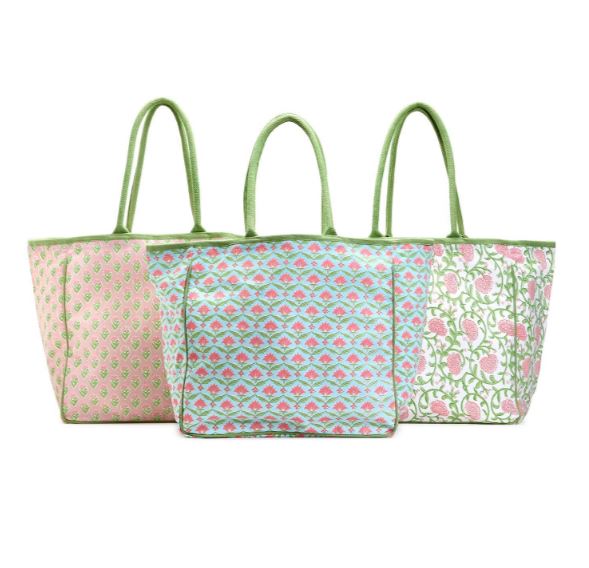 Floral Block Print Tote