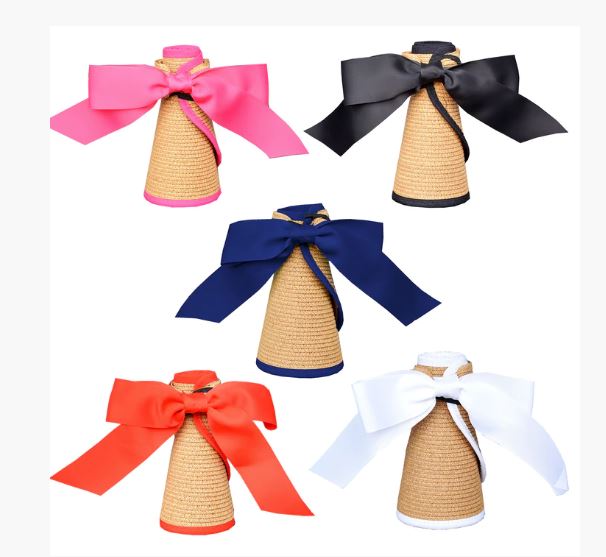 Straw Ribbon Sun Visors