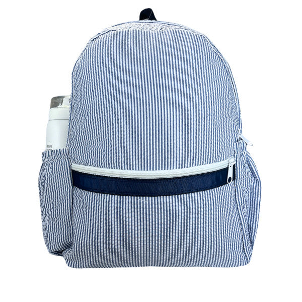 Seersucker Backpack Large with Pocket