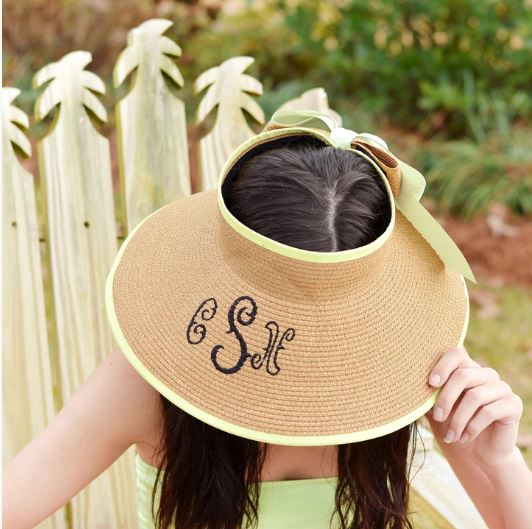 Straw Ribbon Sun Visors