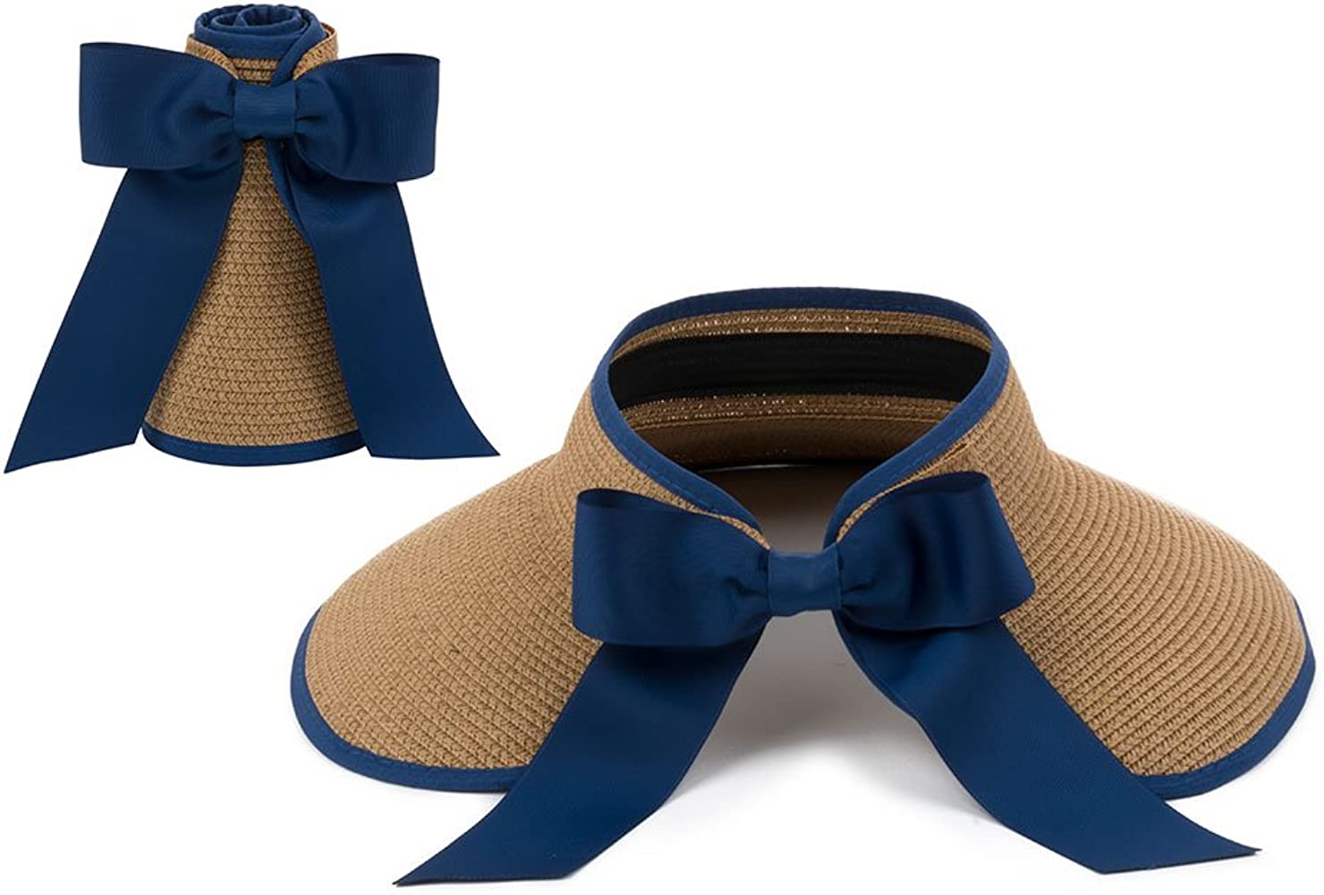 Straw Ribbon Sun Visors