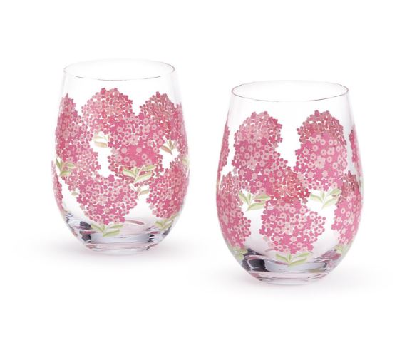 Hydrangea Wine Glass