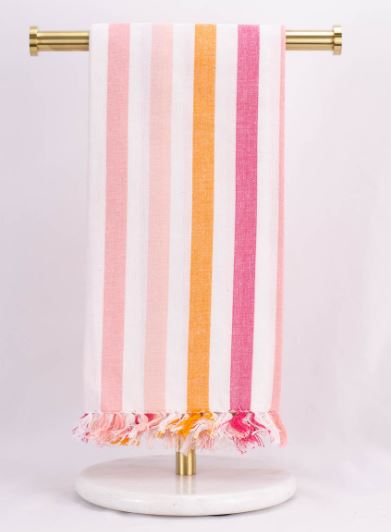 Stripe Fringe Hand Towel