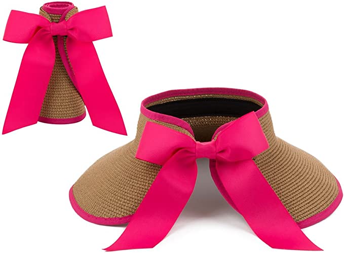 Straw Ribbon Sun Visors