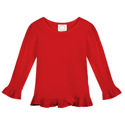 Girl's Long Sleeve Ruffle Tee Shirt