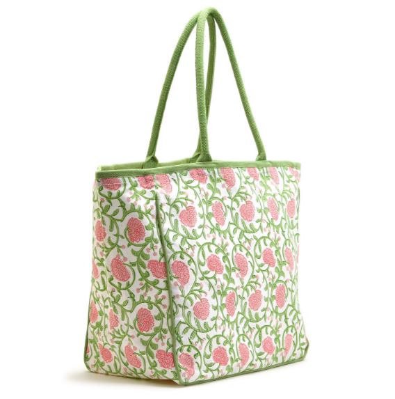 Floral Block Print Tote