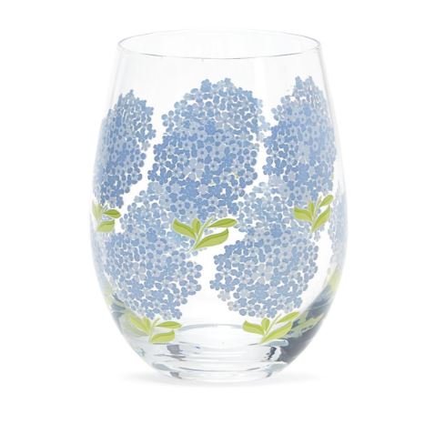 Hydrangea Wine Glass