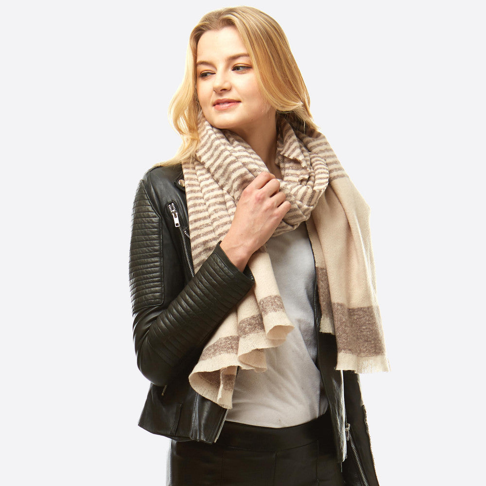 Striped Knit Scarf