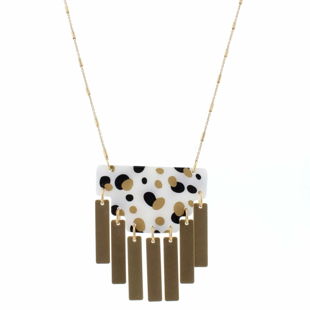 Gold Dot & Fringe Necklace