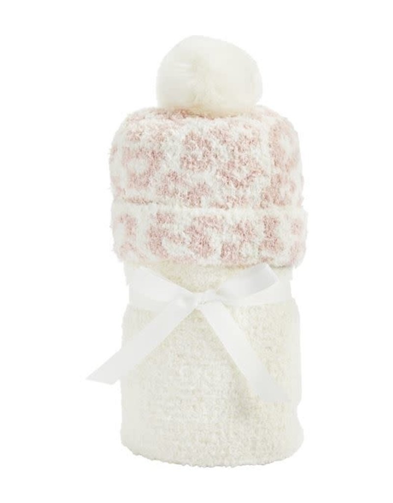 Leopard Hat and Blanket Set