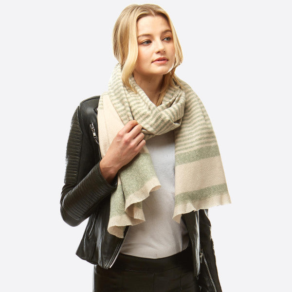 Striped Knit Scarf