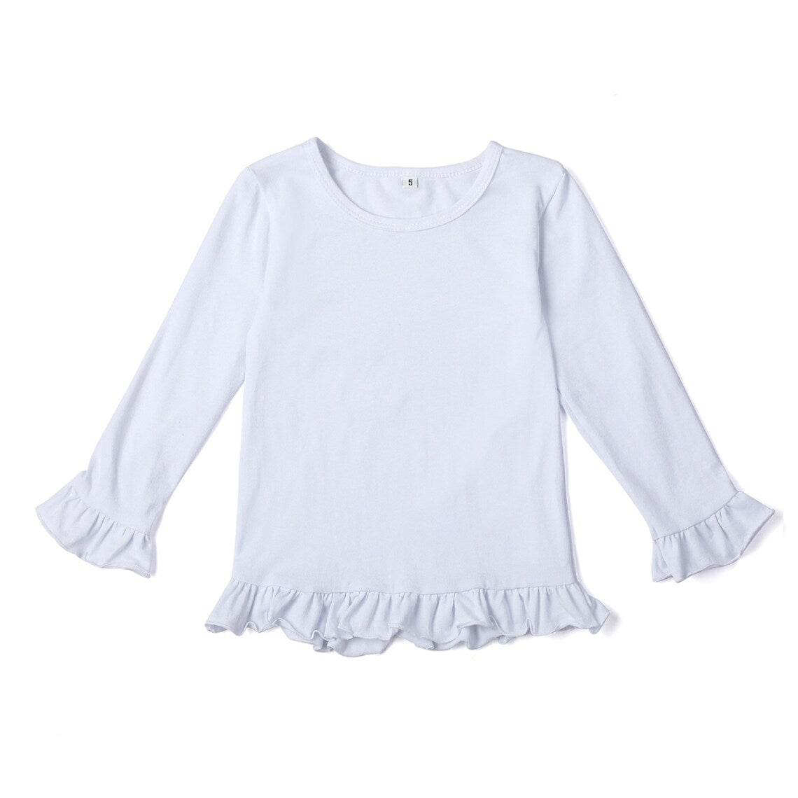 Girl's Long Sleeve Ruffle Tee Shirt