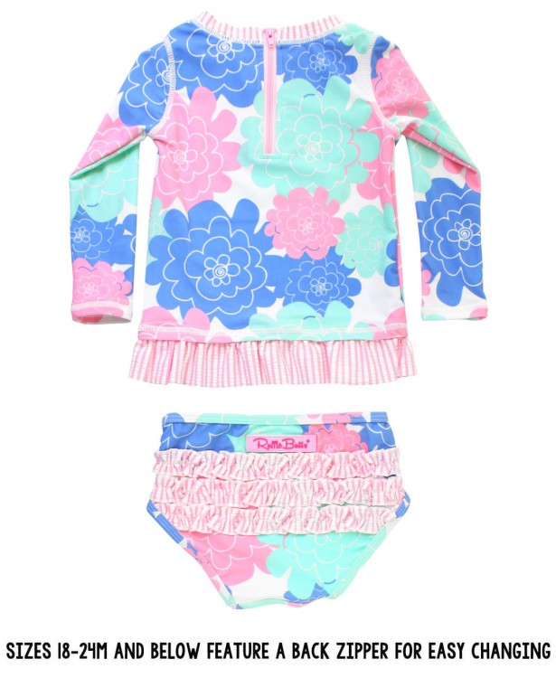 Pastel Petals Rash Guard Bikini