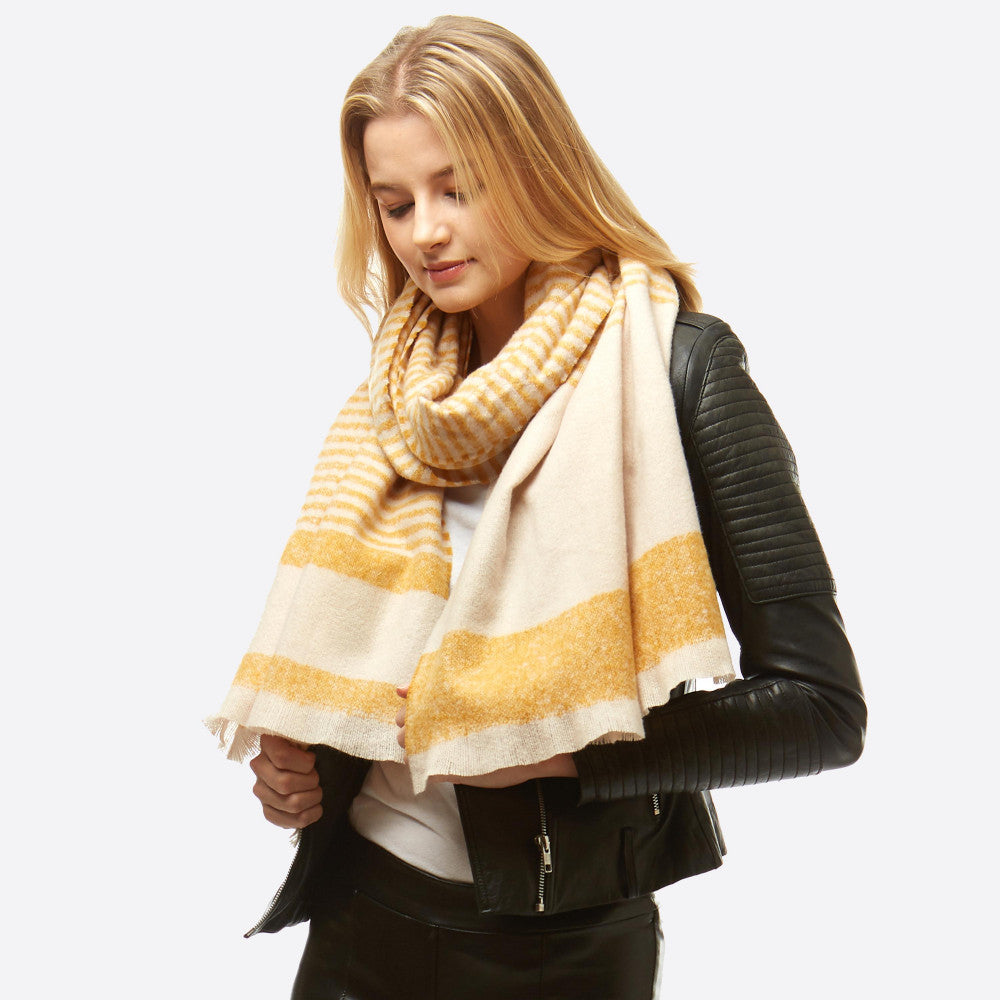Striped Knit Scarf
