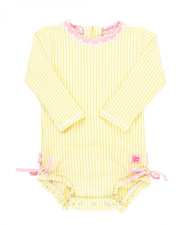 Banana Seersucker Rash Guard