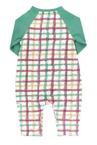 Tinsel Plaid Henley Romper