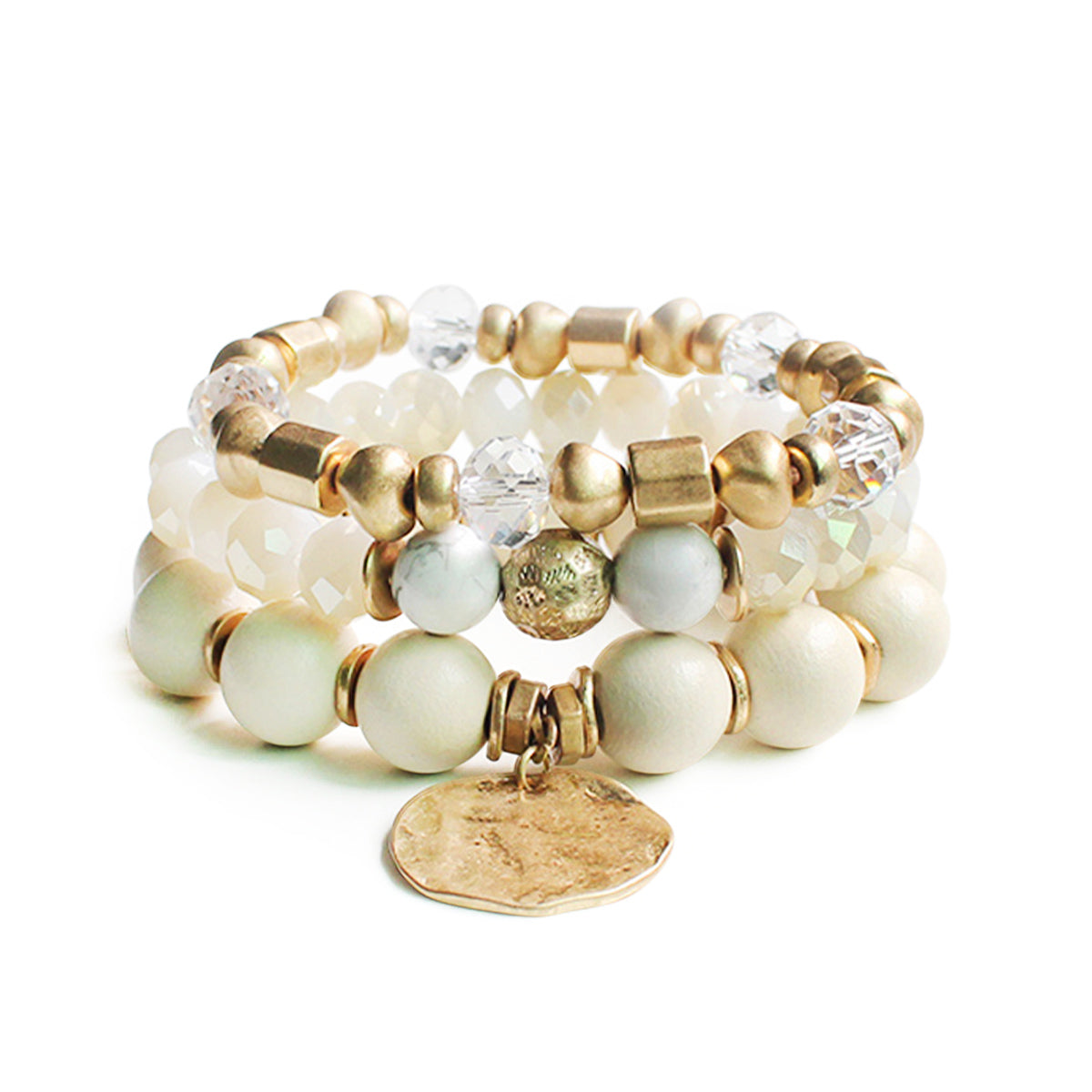 White Courtney Bracelet Stack