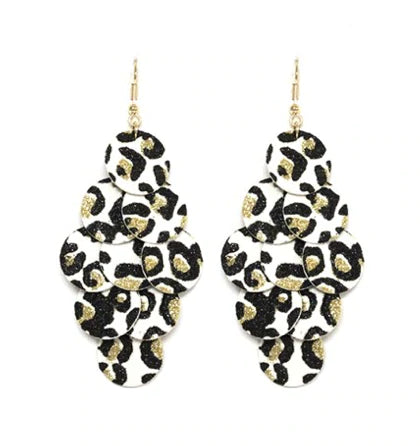 White Leopard Whitney Earrings