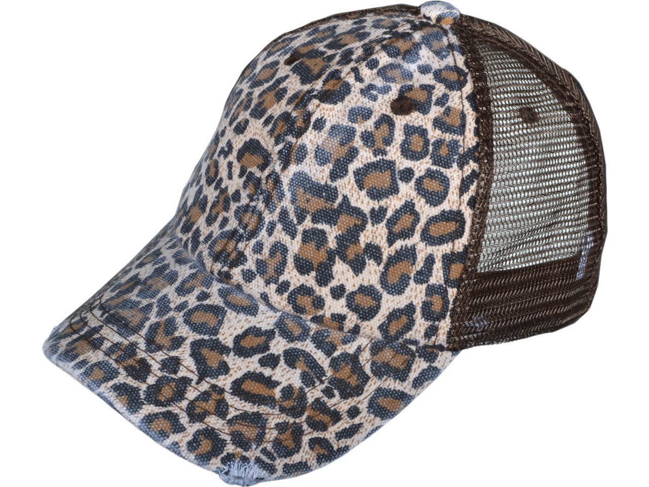 Leopard Trucker Hat Distressed