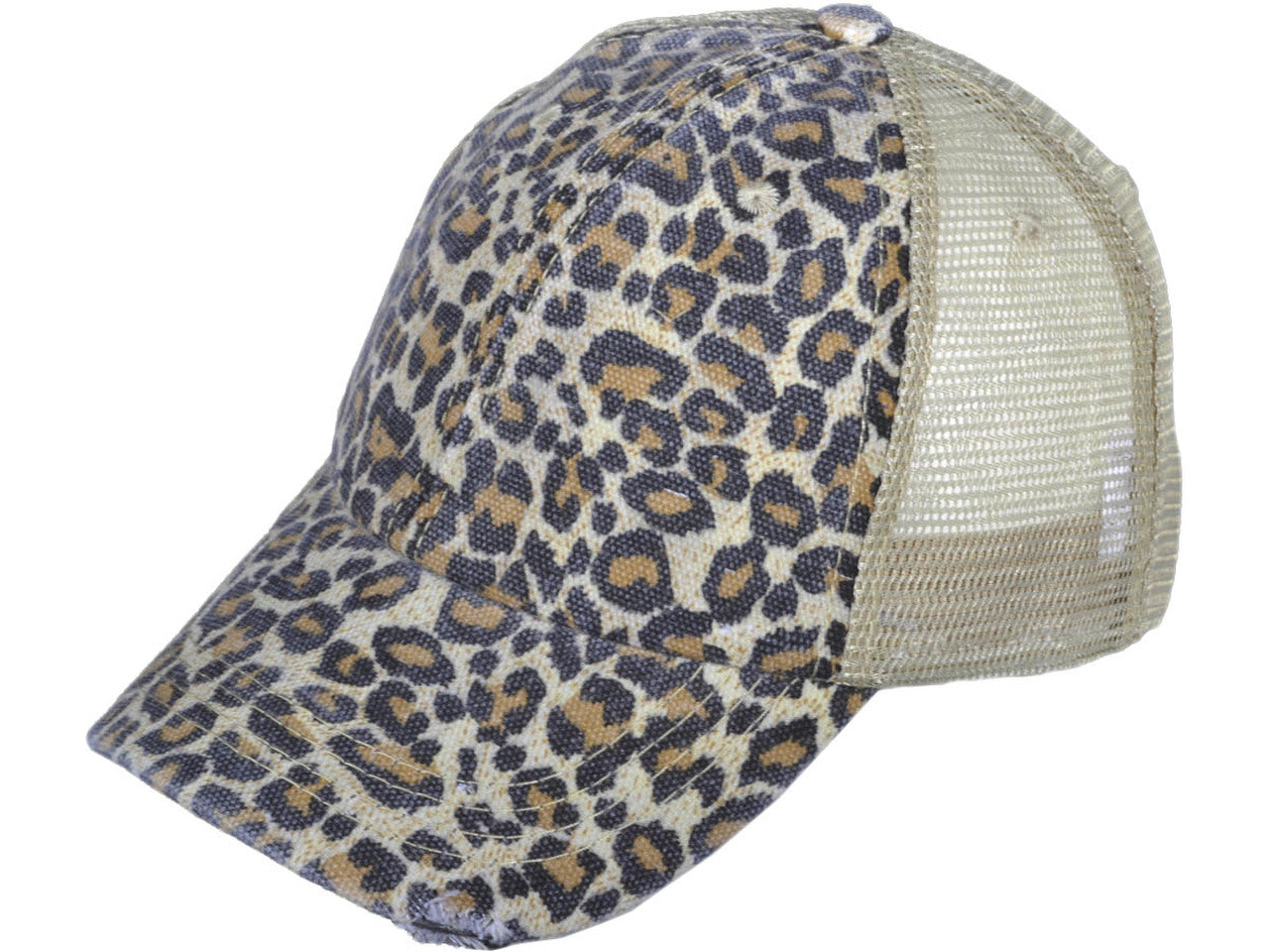 Leopard Trucker Hat Distressed